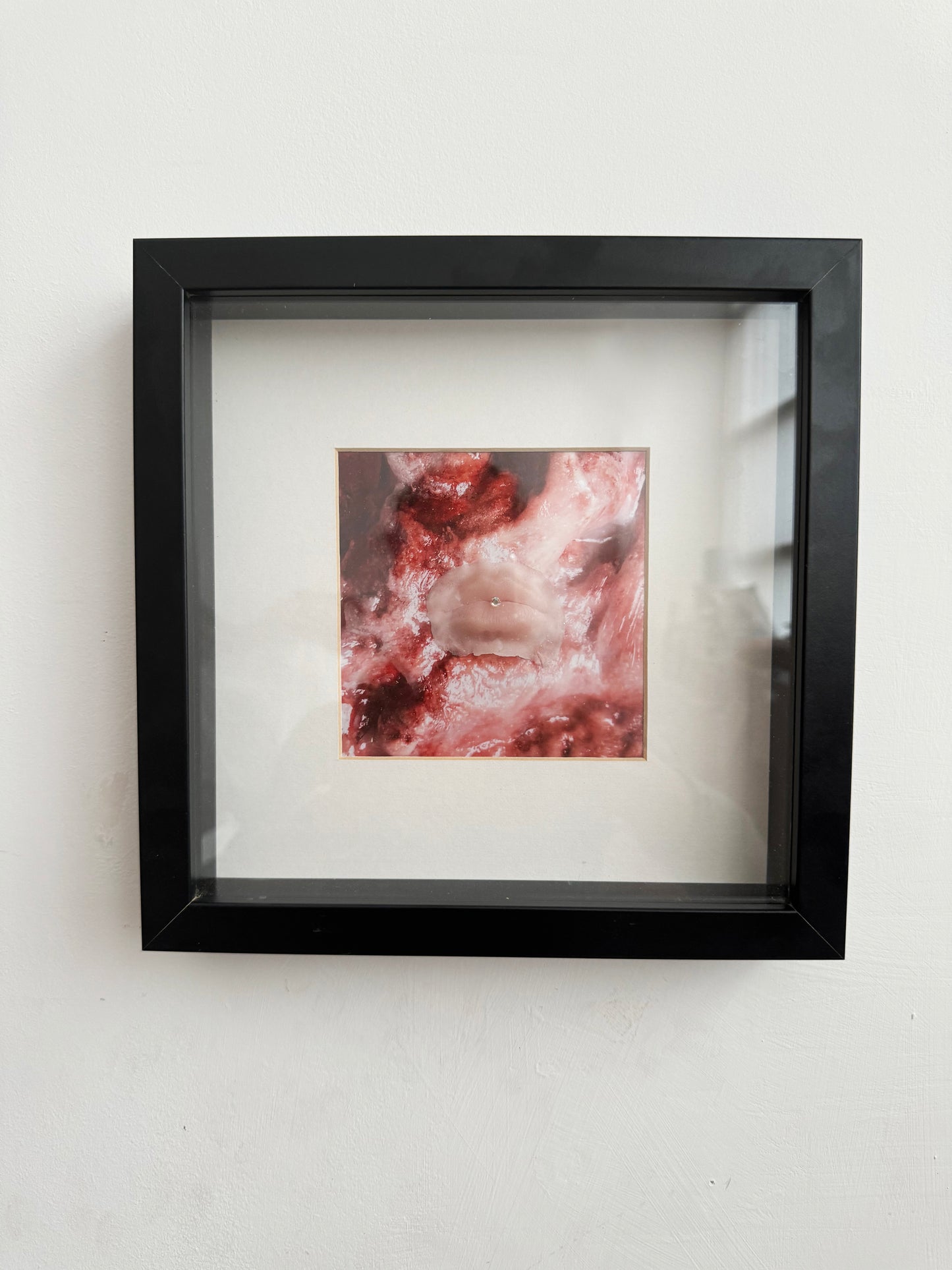 Emergency Kiss, framed 25 x 25cm